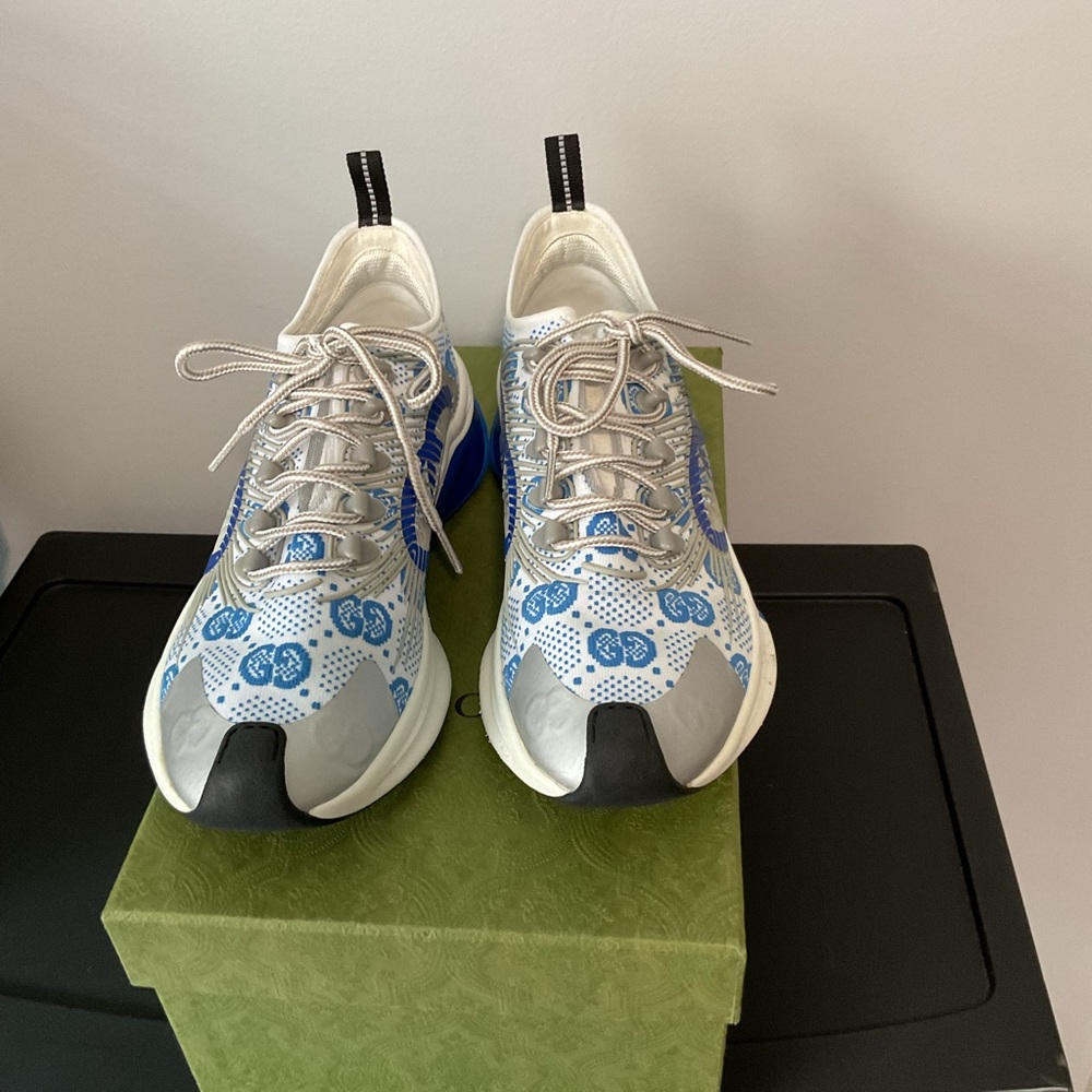 Gucci Blue and White Athletic Shoes